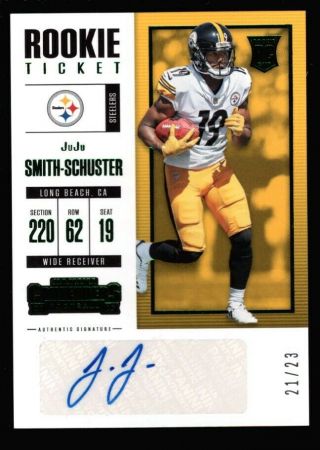 Juju Smith - Schuster /23 Green Rookie Ticket Auto 327 Rc 2017 Panini Contenders
