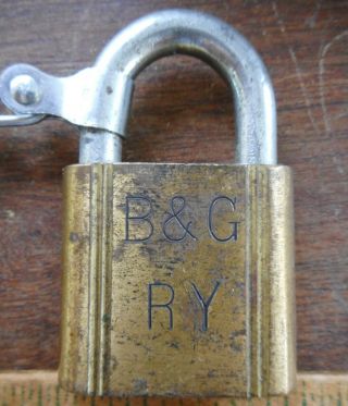 B&g Bingham & Garfield Railway Utah Railroad Brass Signal Lock Switch Padlock