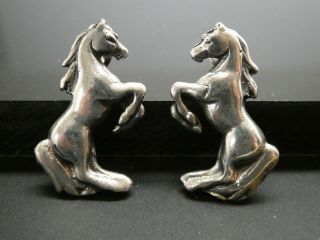 Vintage Galloping Wild Horse Sterling 925 Signed Mexico Pierced Post Earrings