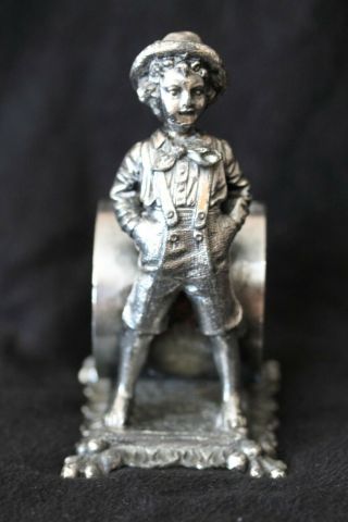 Antique Silver Plate Figural Tom Sawyer Napkin Ring