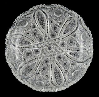 Antique C1890 Abp American Brilliant Period Cut Crystal Glass Dish/bowl 8 "