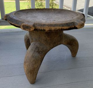 Antique African Art Tribal Carved Wood Table 11 X 14