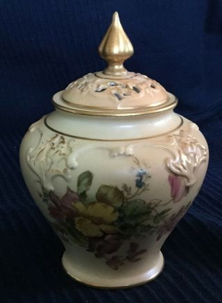 Antique Royal Worcester Reticulated Urn Or Vase Early 20c [ah388]