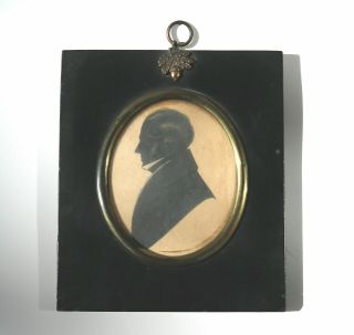 Antique Georgian Bronzed Silhouette Of A Gentleman Portrait - 5 C.  Early 19thc