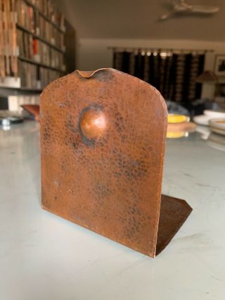 Berrys’ Craft Shop Hammered Copper Bookend Albert Berry Seattle Marked