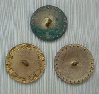 SET OF 3 ANTIQUE 19TH CENTURY FRENCH ENAMEL BUTTONS 2