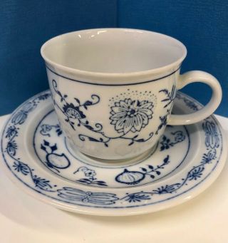 Vintage Porcelain Zwiebelmuster Kahla Blue Onion Tea Set Made In Germany