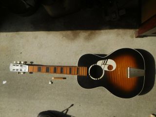 Vintage Late 50 S Or Early 60 S Kay Acoustic Guitar Sunburst