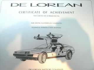 Docs Re: Delorean Car Vin Numbers And Certificate Of Achievement