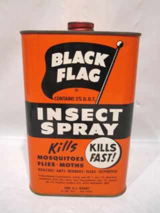 Vintage Black Flag Insect Spray Quart Can - - Empty