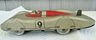 Antique Us Zone Germany Futuristic Launch Tin Toy Race Car Biller Auto Union