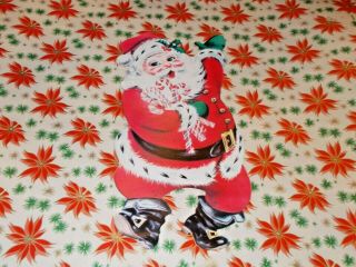 Vtg Christmas Dancing Santa Claus Diecut Cardboard Decoration 14.  5 " Large