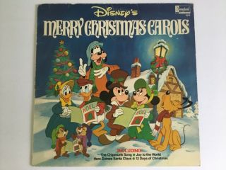 Vtg Vinyl Lp Record Disney’s Merry Christmas Carols Walt Disneys Disneyland Good
