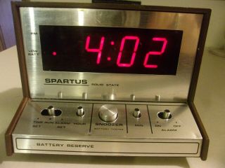 Vintage Spartus Snoozer Alarm Clock Electric Model 213004500 Batt Backup