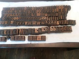 180 Antique Tubbs Wood Letterpress Print Type Blocks