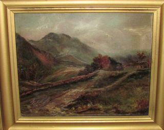 Antique American Oil On Board Painting Circa 1900 3