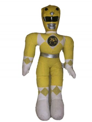 Vintage Mmpr Mighty Morphin Power Rangers Figure Doll Plush 21 " Yellow Ranger