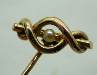 Antique 15 Carat Gold And Seed Pearl Stick / Tie Pin