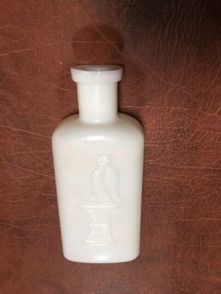 Antique Bottle Owl Drug Milk Glass