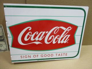 Coke Coca - Cola - Fishtail Two Sided Flange Sign - Sticks Out From Wall - Dated 