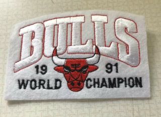 Vintage Chicago Bulls Sew On Patch 4”x 3” 1991 Nba Champions