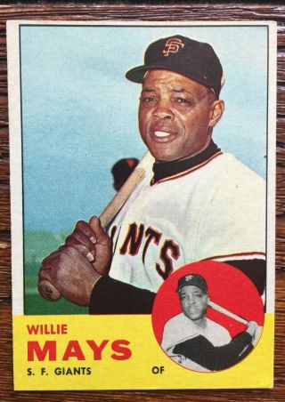 1963 Topps Willie Mays Baseball Card - Slight Wear - Vintage