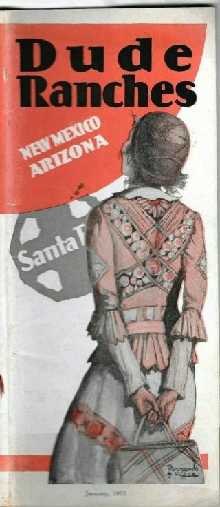 1933 Santa Fe Railway Dude Ranches Tour Booklet Mexico Az At&sf Railroad