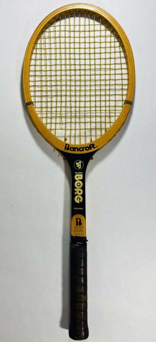 Vtg Bancroft Bjorn Borg Personal Tennis Racquet Racket 4 - 1/2 L Broken String