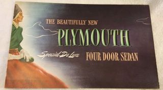 1950 Plymouth Special Deluxe Four Door Sedan Popup Dealer Sales Brochure - Unique