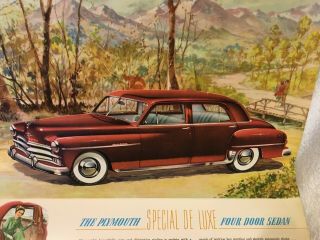 1950 Plymouth Special DeLuxe Four Door Sedan Popup Dealer Sales Brochure - Unique 3
