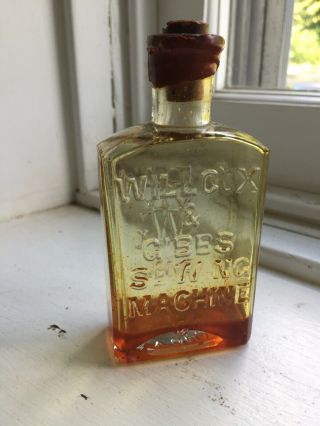 Antique Wilcox And Gibbs Sewing Machine Oil Bottle