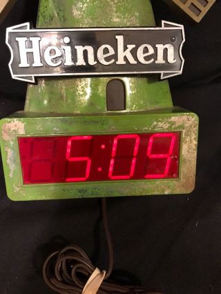Vintage Heineken Digital Clock Sign Windmill 17 