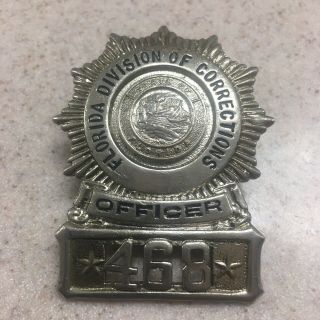 Antique Obsolete Florida Division Of Corrections Hat Badge