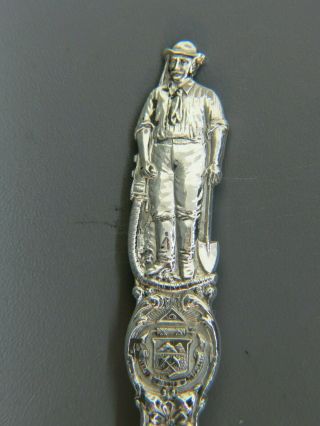 Denver Colorado Sterling Souvenir Spoon Miner On Handle 1890 