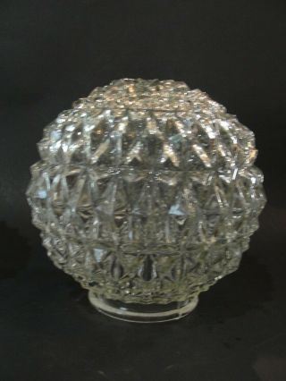 1 Vtg Mcm Clear Glass Ceiling Light Fixture Shade Globe 6.  5 " 3 1/8 " Fitter