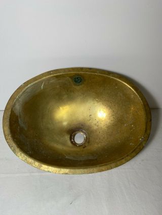 Antique Drop In Solid Brass Sink With Patina 18x13 1/2x6