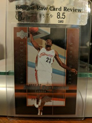 Lebron James Rookie Card 2003 - 2004 - Upper Deck Exclusive 1 - Becket Review 8.  5