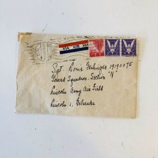 Vintage Military Letter W/ Stamps Soldier’s Mail Ww2 Mother - Son Sep 1944 Airman