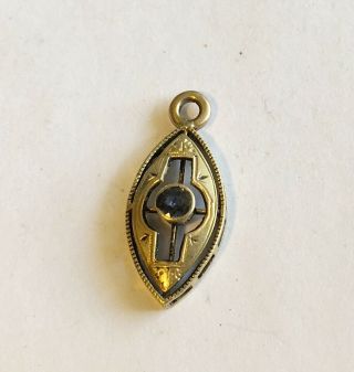 Antique Art Nouveau 14k Charm/drop/pendant With Sapphire