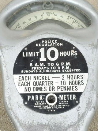 Vintage,  Magee - Hale,  Park - O - Meter,  Parking Meter,  Nickel/Quarter. 2