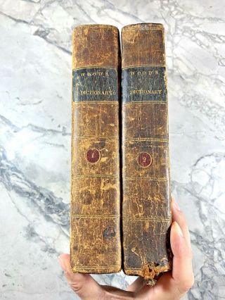 1813 Antique Leather Reference Books " Dictionary Of The Bible " American Printing
