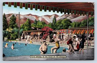 Vintage Postcard El Patio Del Ranch Patio Springs Eden Utah Rocky Mountains A3