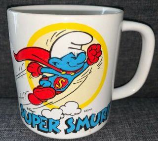 1981 Smurf Mug Coffee Cup Wallace Berrie Vintage 80 