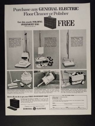 1968 Ge General Electric Upright Canister Vacuum Cleaners Vintage Print Ad