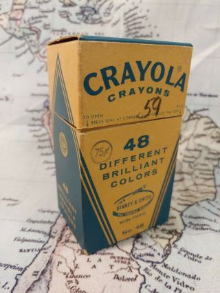 Vintage Binney & Smith Co.  No.  48 Crayola Crayons Full Box - Flesh Color