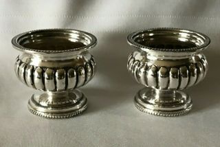 Sterling Silver Pedestal Vase/urns 2 - 1/8 Inches X 2 - 1/2 Inches Set Of 2