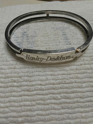 Vintage Harley Davidson Sterling Silver Bangle Bracelet