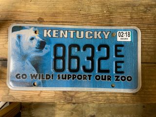 Kentucky (ky) Go Wild Support Our Zoo Polar Bear / Louisville Zoo License Plate