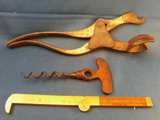 Lund Lever Two Piece Antique Corkscrew Over 100 Years Old