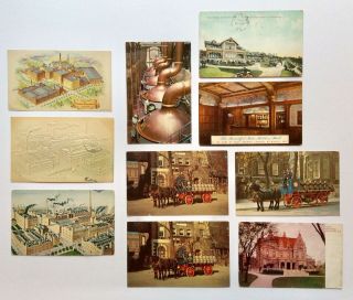 9ea Vintage Pabst Blue Ribbon Brewery Postcards Birds Eye View Early